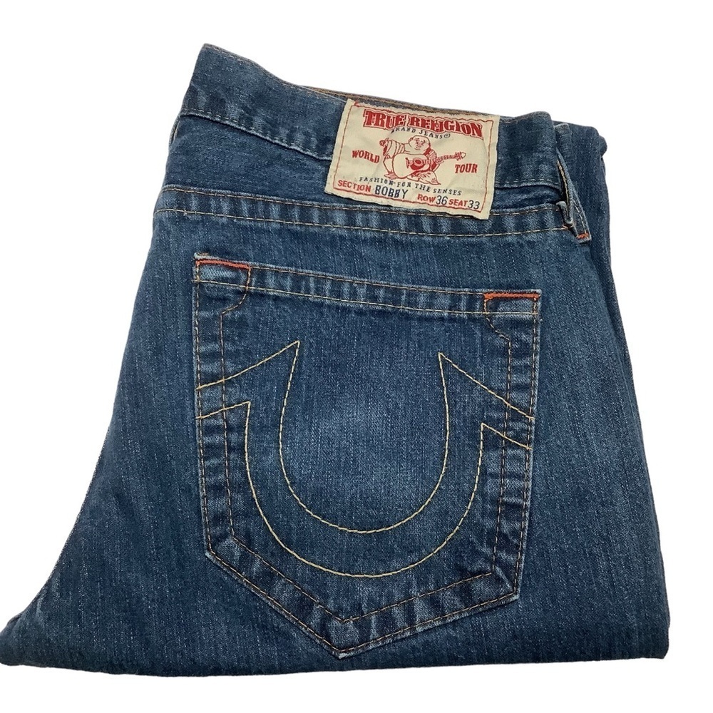 TRUE RELIGION WORLD TOUR Vintage Bobby Straight Jeans - Size‎ 36x33